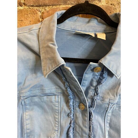 Chico’s Blue Stretchy Denim Cotton Blend Button Down Jacket Women’s Plus Size 3 - Picture 11 of 11